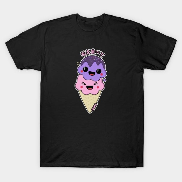 Kawaii Ice Cream Cone T-Shirt by Sasyall